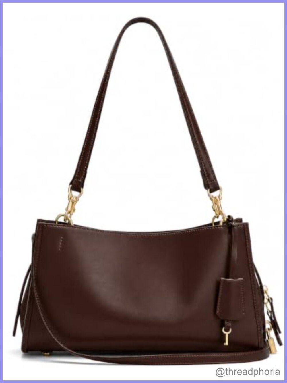 Vintage PU Leather Shoulder Bag Hobo Tote Lock Multi-Pocket Work Bag